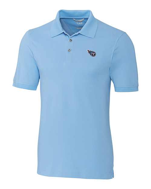 Tennessee Titans Cutter & Buck Advantage Eco Tri-Blend Pique Mens Polo Atlas Light Blue Mannequin