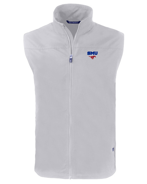 SMU Mustangs Cutter & Buck Charter Eco Recycled Mens Full-Zip Vest POL_MANN_HG 1