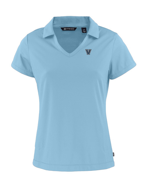 Villanova Wildcats Cutter & Buck Daybreak Eco Recycled Womens V-neck Polo Atlas Light Blue Mannequin
