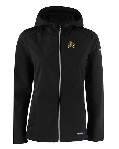 East Carolina Pirates Cutter & Buck Evoke Softshell Recycled Full Zip Womens Jacket BL_MANN_HG 
