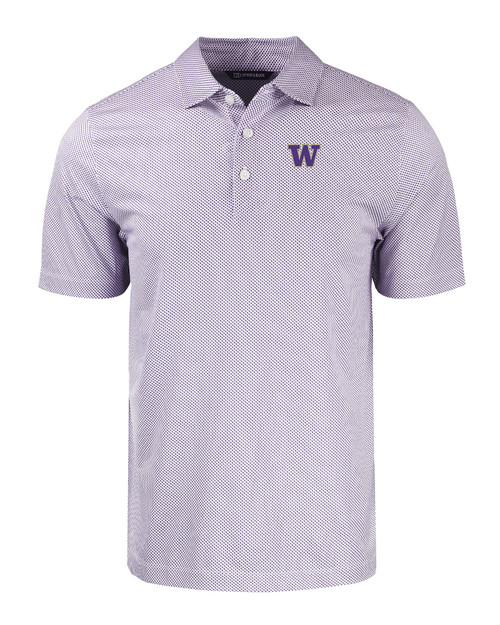 Washington Huskies Cutter & Buck Pike Eco Symmetry Print Stretch Recycled Mens Polo WHCP_MANN_HG 1