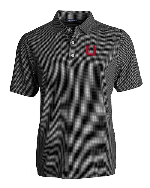 Utah Utes College Vault Cutter & Buck Pike Eco Symmetry Print Stretch Recycled Mens Polo BLWH_MANN_HG 