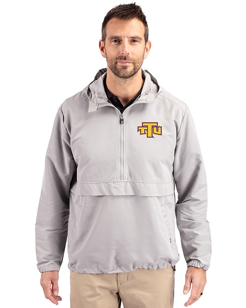 Tennessee Tech Golden Eagles Cutter & Buck Charter Eco Recycled Mens Anorak Jacket Polished Medium Gray Front