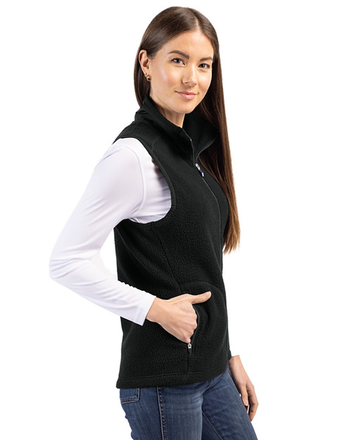 Winston-Salem State Rams Cutter & Buck Cascade Eco Fleece Womens Vest Black Side