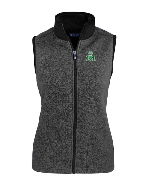 Marshall Thundering Herd College Vault Cutter & Buck Cascade Eco Sherpa Fleece Womens Vest EGBL_MANN_HG 1