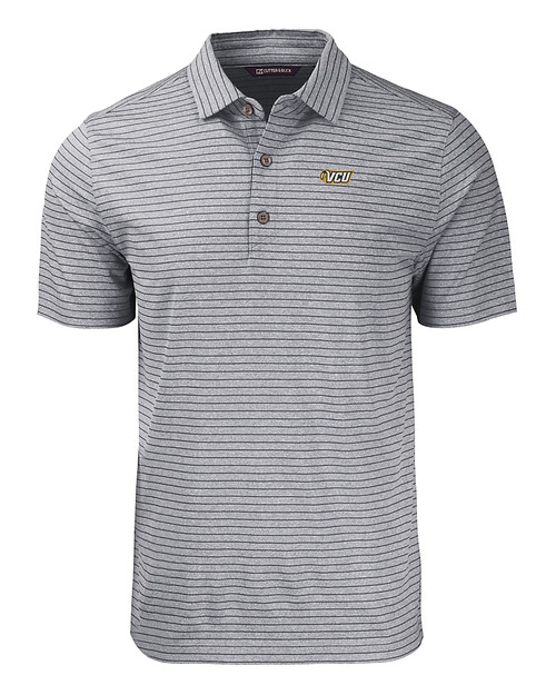 VCU Rams Cutter & Buck Forge Eco Heather Stripe Stretch Recycled Mens Big & Tall Polo BLH_MANN_HG 