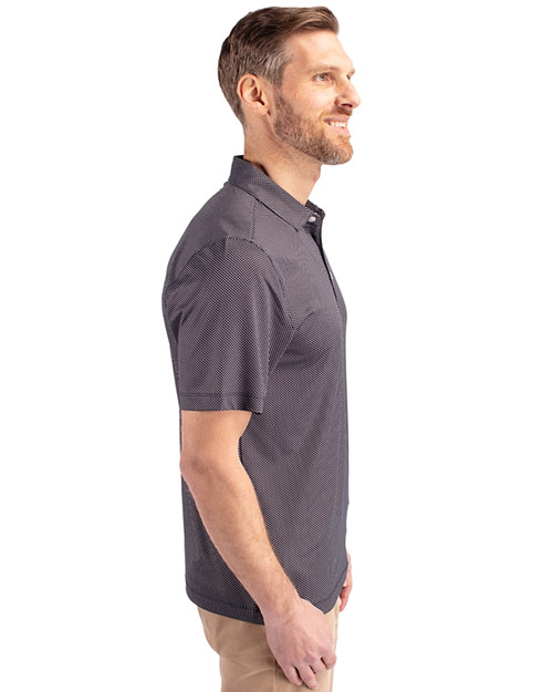 South Florida Bulls Cutter & Buck Pike Eco Symmetry Print Stretch Recycled Mens Big & Tall Polo Black/White Side