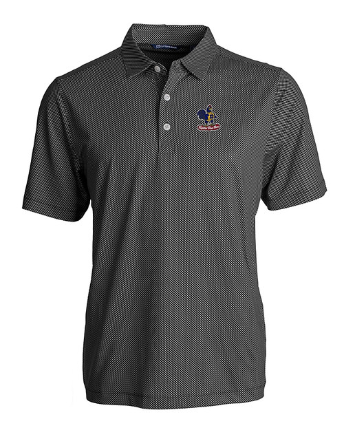 Delaware Fightin' Blue Hens College Vault Cutter & Buck Pike Eco Symmetry Print Stretch Recycled Mens Big & Tall Polo BLWH_MANN_HG 