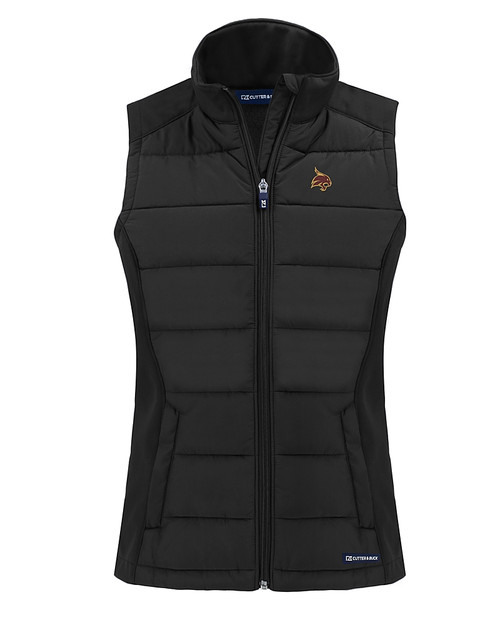 Texas State Bobcats Cutter & Buck Evoke Hybrid Softshell Recycled Womens Full Zip Vest BL_MANN_HG 