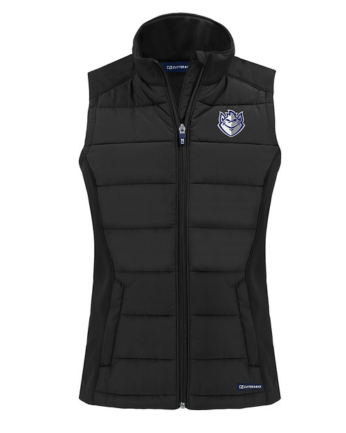 Saint Louis Billikens Cutter & Buck Evoke Hybrid Softshell Recycled Womens Full Zip Vest BL_MANN_HG 