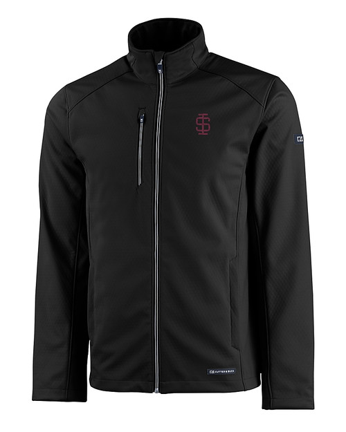 Southern Illinois Salukis College Vault Cutter & Buck Evoke Softshell Recycled Full Zip Mens Jacket BL_MANN_HG 