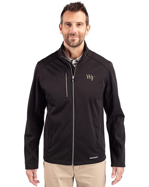 Wake Forest Demon Deacons Cutter & Buck Evoke Softshell Recycled Full Zip Mens Jacket BL_PRO_HG 