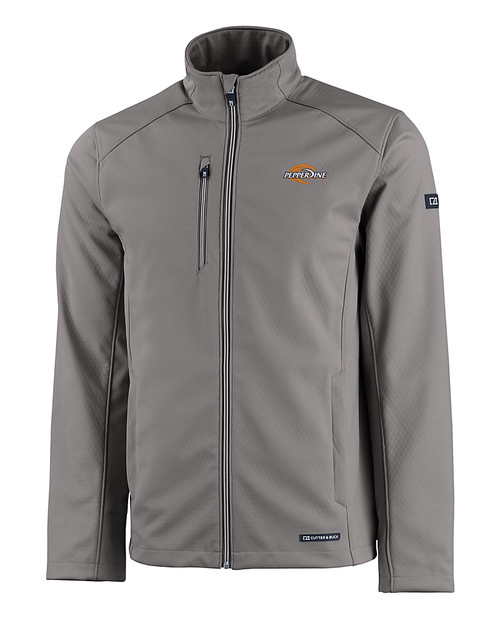Pepperdine Waves Cutter & Buck Evoke Softshell Recycled Full Zip Mens Jacket EG_MANN_HG 