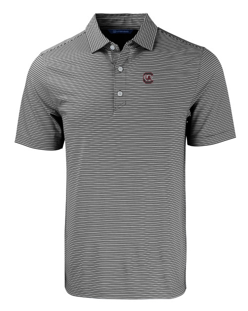South Carolina Gamecocks Cutter & Buck Forge Eco Double Stripe Stretch Recycled Mens Big &Tall Polo BLWH_MANN_HG 1