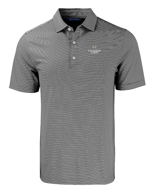 Colorado State Rams Cutter & Buck Forge Eco Double Stripe Stretch Recycled Mens Polo BLWH_MANN_HG 