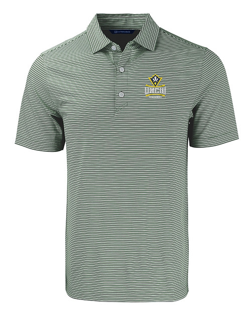 UNC Wilmington Seahawks Cutter & Buck Forge Eco Double Stripe Stretch Recycled Mens Polo HTWH_MANN_HG 