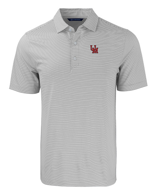 Ole Miss Rebels College Vault Cutter & Buck Forge Eco Double Stripe Stretch Recycled Mens Polo POLWH_MANN_HG 