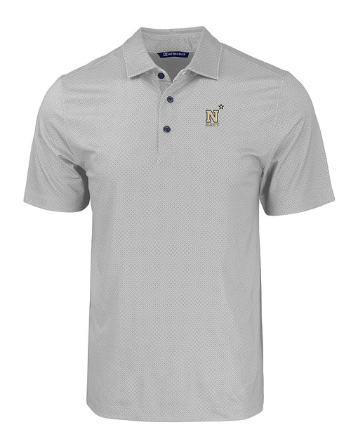 Navy Midshipmen Cutter & Buck Pike Eco Tonal Geo Print Stretch Recycled Mens Big & Tall Polo EG_MANN_HG 