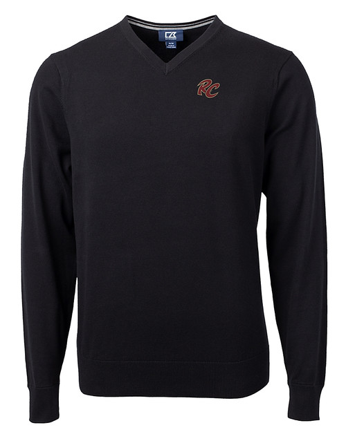 Sacramento River Cats Cutter & Buck Lakemont Tri-Blend Mens V-Neck Pullover Sweater Black Mannequin