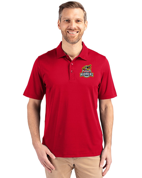 Toledo Mud Hens Cutter & Buck Forge Stretch Mens Big and Tall Polo Cardinal Red Front