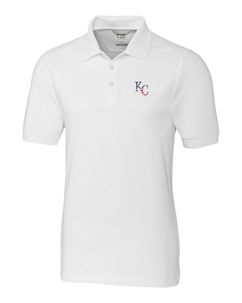 Kansas City Royals Stars & Stripes Cutter & Buck Advantage Tri-Blend Pique Mens Big and Tall Polo WH_MANN_HG 1