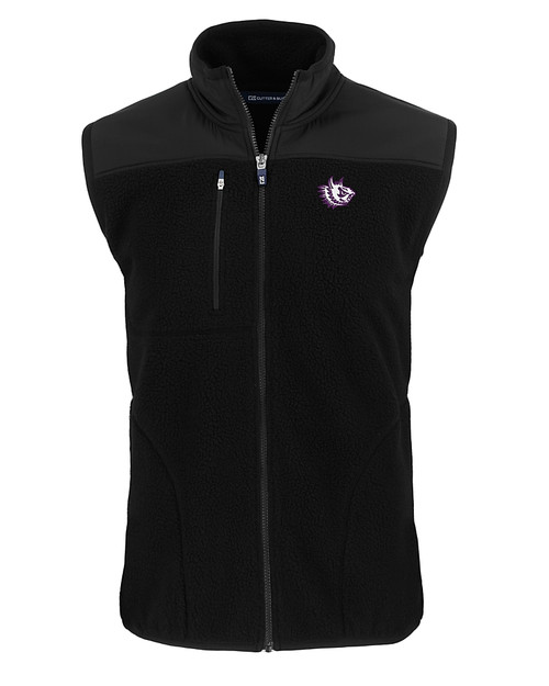 Texas Christian Horned Frogs College Vault Cutter & Buck Cascade Eco Sherpa Mens Big and Tall Fleece Vest BL_MANN_HG 