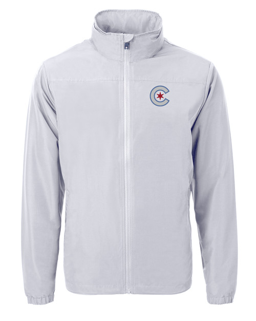 Chicago Cubs City Connect Cutter & Buck Charter Eco Knit Recycled Big & Tall Full-Zip Jacket POL_MANN_HG 1