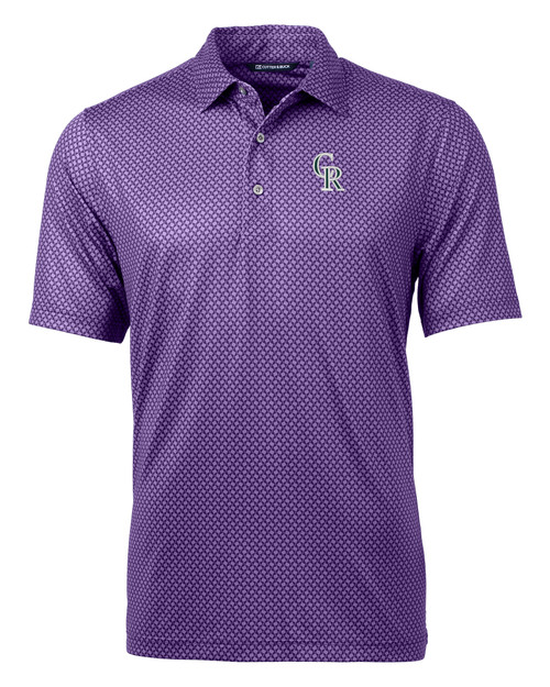 Colorado Rockies City Connect Cutter & Buck Pike Banner Print Stretch Men's Big & Tall Polo CLP_MANN_HG 1