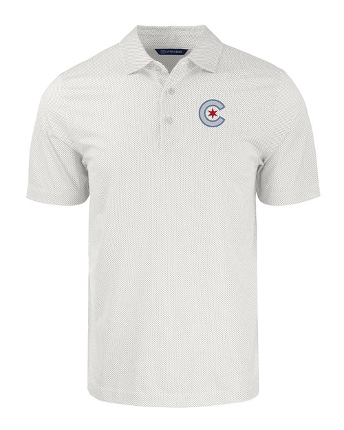 Chicago Cubs City Connect Cutter & Buck Pike Eco Symmetry Print Stretch Recycled Mens Big & Tall Polo WHPOL_MANN_HG 1