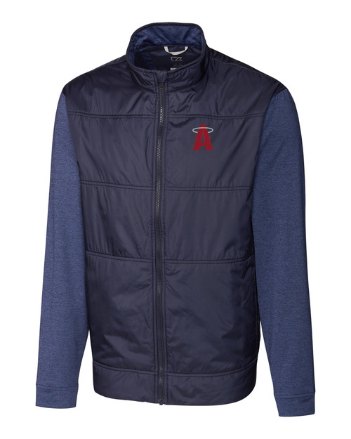 Los Angeles Angels City Connect Cutter & Buck Stealth Hybrid Quilted Mens Big and Tall Full Zip Windbreaker Jacket LYN_MANN_HG 1
