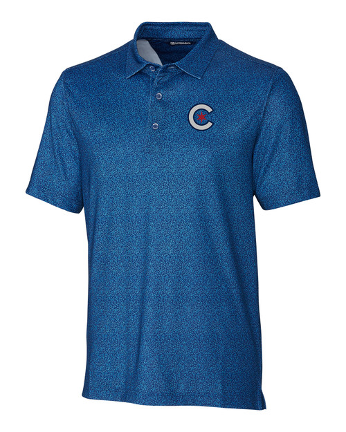 Chicago Cubs City Connect Cutter & Buck Pike Micro Floral Print Stretch Mens Polo IND_MANN_HG 1