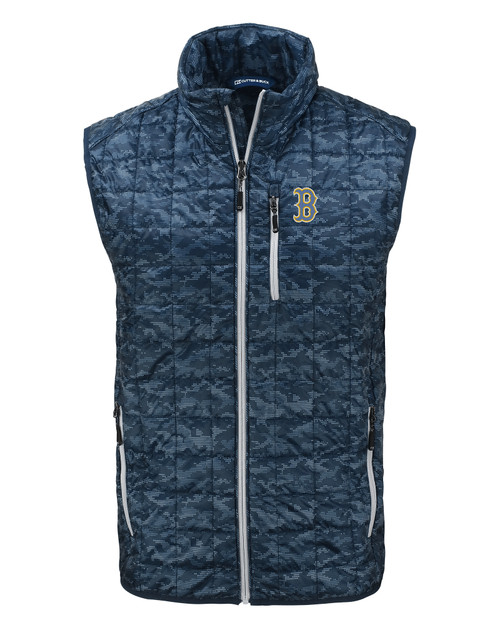 Boston Red Sox City Connect Cutter & Buck Rainier PrimaLoft® Mens Eco Insulated Full Zip Printed Puffer Vest DN_MANN_HG 1