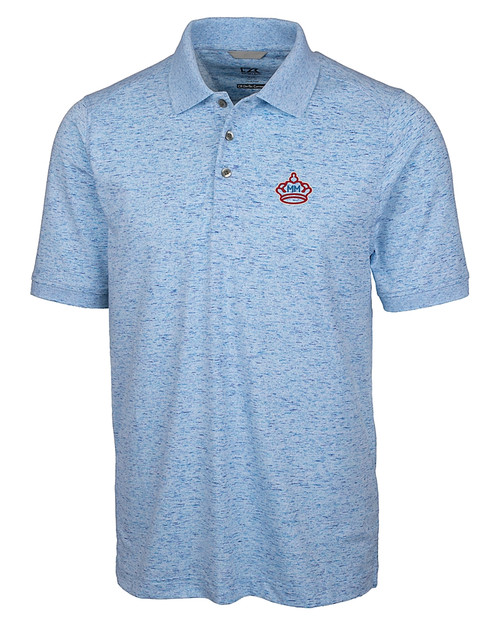 Miami Marlins City Connect Cutter & Buck Advantage Tri-Blend Space Dye Mens Polo Atlas Light Blue Mannequin