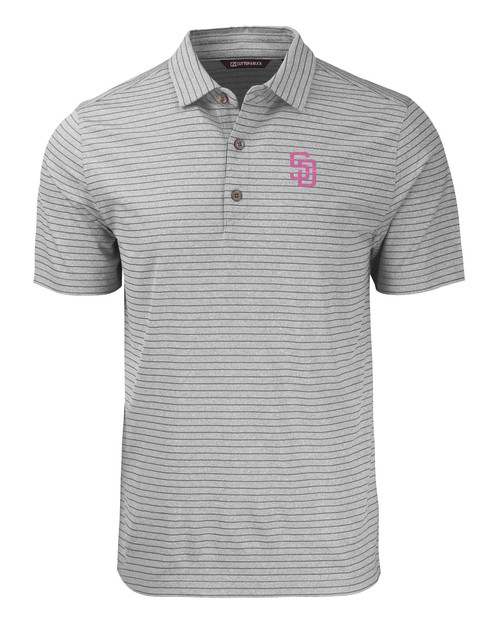 San Diego Padres City Connect Cutter & Buck Forge Eco Heather Stripe Stretch Recycled Mens Polo EGH_MANN_HG 1