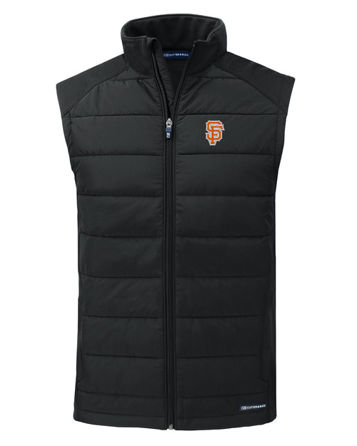 San Francisco Giants City Connect Cutter & Buck Evoke Hybrid Eco Softshell Recycled Mens Full Zip Vest BL_MANN_HG 1