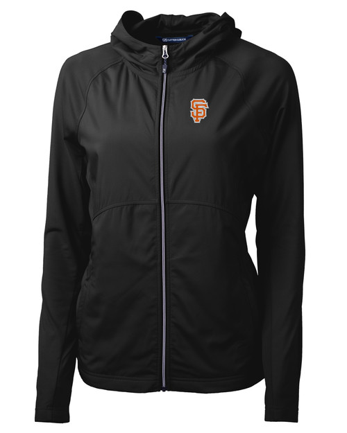 San Francisco Giants City Connect Cutter & Buck Adapt Eco Knit Hybrid Recycled Womens Full Zip Jacket BL_MANN_HG 1