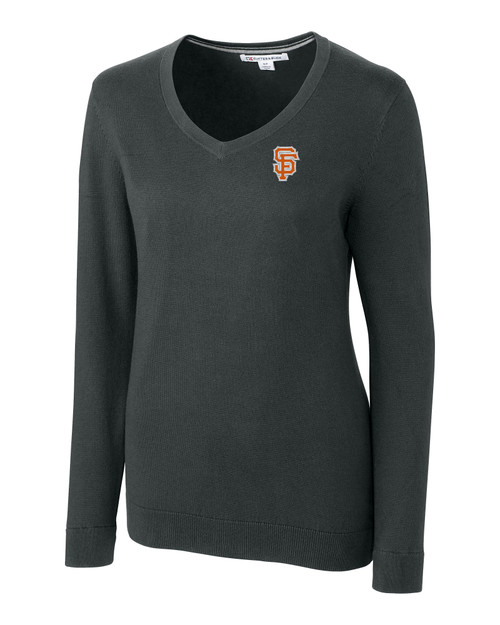 San Francisco Giants City Connect Cutter & Buck Lakemont Tri-Blend Womens V-Neck Pullover Sweater CCH_MANN_HG 1