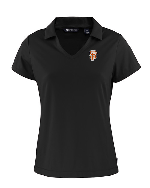 San Francisco Giants City Connect Cutter & Buck Daybreak Eco Recycled Womens V-neck Polo Black Mannequin
