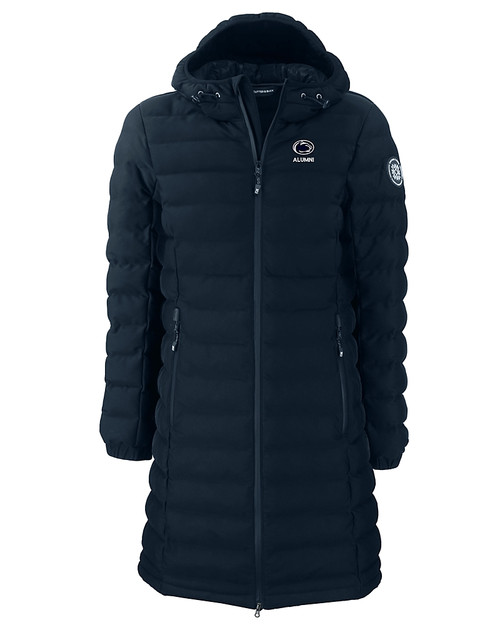 Penn State Nittany Lions Alumni Cutter & Buck Mission Ridge Repreve Eco Insulated Womens Long Puffer Jacket NVBU_MANN_HG 