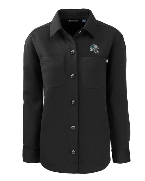 Carolina Panthers NFL Helmet Cutter & Buck Roam Eco Knit Womens Shirt Jacket BL_MANN_HG 1