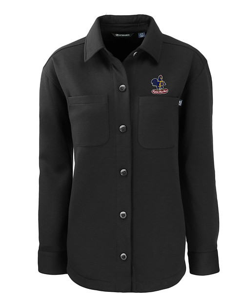 Delaware Fightin' Blue Hens College Vault Cutter & Buck Roam Eco Recycled Womens Shirt Jacket BL_MANN_HG 