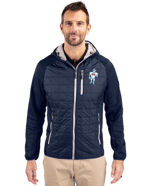 Tennessee Titans Historic Cutter & Buck Rainier Primaloft Mens Eco Full Zip Hybrid Jacket Dark Navy Front