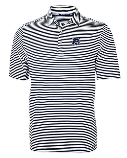 New Hampshire Wildcats College Vault Cutter & Buck Virtue Eco Pique Stripe Recycled Mens Big and Tall Polo NVBU_MANN_HG 