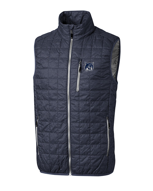New Hampshire Wildcats College Vault Cutter & Buck Rainier PrimaLoft® Mens Eco Insulated Full Zip Puffer Vest ANM_MANN_HG 