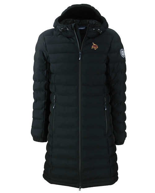 Texas State Bobcats Cutter & Buck Mission Ridge Repreve Eco Insulated Womens Long Puffer Jacket BL_MANN_HG 
