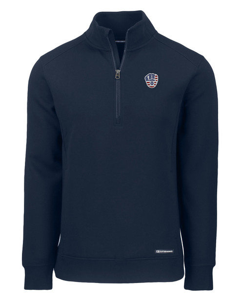 Milwaukee Brewers Stars & Stripes Cutter & Buck Roam Eco Recycled Quarter Zip Mens Pullover NVBU_MANN_HG 1