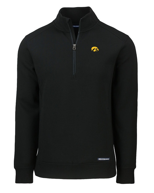Iowa Hawkeyes Cutter & Buck Roam Eco Recycled Quarter Zip Mens Pullover BL_MANN_HG 