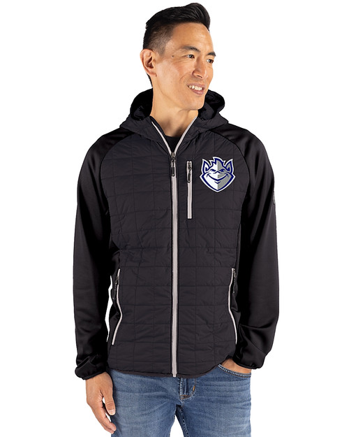 Saint Louis Billikens Cutter & Buck Rainier Primaloft Mens Eco Full Zip Hybrid Jacket Black Front