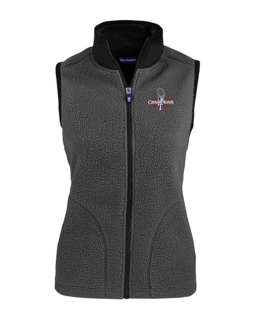 Texas Rangers 2023 World Series Champions Cutter & Buck Cascade Eco Sherpa Fleece Womens Vest EGBL_MANN_HG 1