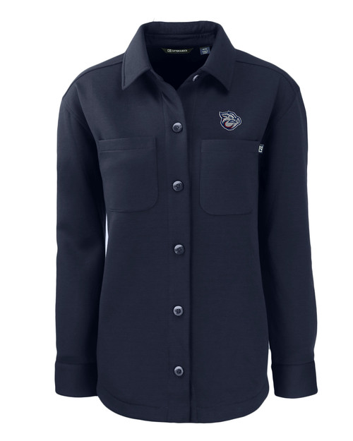 Lehigh Valley IronPigs Cutter & Buck Roam Eco Knit Womens Shirt Jacket NVBU_MANN_HG 1